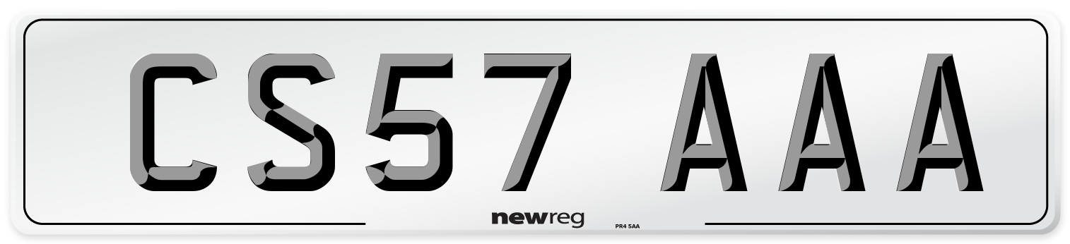CS57 AAA Number Plate from New Reg